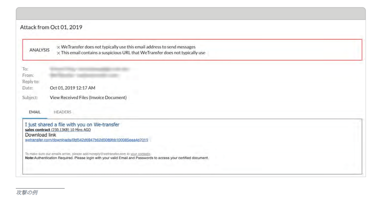 メールセキュリティ：2020年版メールの脅威と対策ガイダンス〜スピアフィッシングの例
